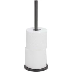 Großhandel 🔔 Tiger Tune Reserverollenhalter, Bietet Platz Für Bis Zu 3 Toilettenpapierrollen, Freistehend, Black Metal Gebürstet/Schwarz, 126 X 356 X 126 Mm 😍