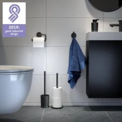 Großhandel 🔔 Tiger Tune Reserverollenhalter, Bietet Platz Für Bis Zu 3 Toilettenpapierrollen, Freistehend, Black Metal Gebürstet/Schwarz, 126 X 356 X 126 Mm 😍 -Tiger Verkäufe unnamed file 1027