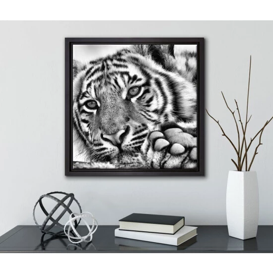 Aktion 😍 Tiger Leinwandbild 40x40 Cm Im Bilderahmen Quadratisch / Wandbild / Schattenfugenrahmen / Kein Poster 🔔 2 Aktion 😍 Tiger Leinwandbild 40x40 Cm Im Bilderahmen Quadratisch / Wandbild / Schattenfugenrahmen / Kein Poster 🔔 – Bild 2