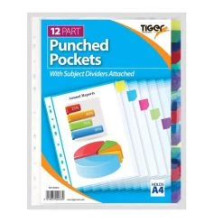 Brandneu 😉 Tiger Stationery - Gelochte Klarsichthüllen, A4 10er-Pack SG21668 (Einheitsgröße) (Weiß) ✔️
