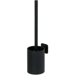 Brandneu ⌛ Tiger Colar Toilettenbürste Zum Kleben, WC-Garnitur Aus Edelstahl, Schwarz Pulverbeschichtet, Mit Integrierter Klebefolie Zur Montage Ohne Bohren, 8,8x38x10,8 Cm 🥰