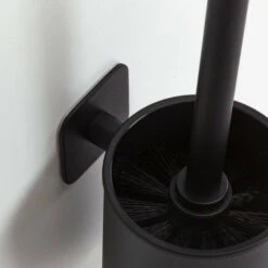 Brandneu ⌛ Tiger Colar Toilettenbürste Zum Kleben, WC-Garnitur Aus Edelstahl, Schwarz Pulverbeschichtet, Mit Integrierter Klebefolie Zur Montage Ohne Bohren, 8,8x38x10,8 Cm 🥰 -Tiger Verkäufe unnamed file 123