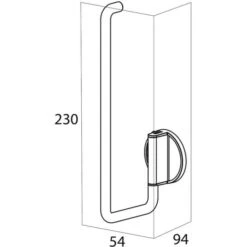 Neu 🥰 Tiger Tune Reserverollenhalter, Montage Ohne Bohren Dank Integrierter Klebefolie, Optional Befestigung Zum Schrauben, Black Metal Gebürstet/Schwarz, 54 X 230 X 94 Mm 🌟 -Tiger Verkäufe unnamed file 326