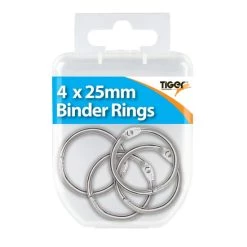 Budget 🧨 Tiger Stationery - Binderinge "Essential" 4er-Pack SG19090 (Einheitsgröße) (Silber) 👏