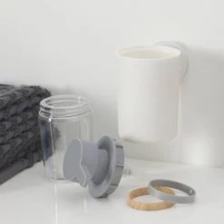 Neu 🔥 Tiger Urban Seifenspender Zur Wandbefestigung, Farbe: Weiß, Mit Austauschbaren Dekor-Ringen Zur Individuellen Gestaltung 👍 -Tiger Verkäufe unnamed file 987